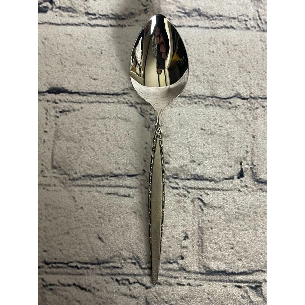 Oneida Community Venetia MCM Soup Spoons Stainless Flatware Lot Set Of 4